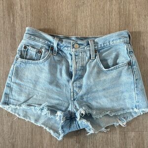 Levi's 501 Light Blue Denim Shorts Size 25